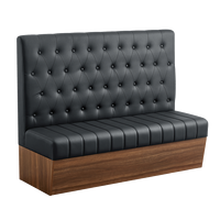 Ensemble de meubles vintage pour café, banquette en cuir capitonnée, chaise en rotin, table de restaurant avec plateau en bois pour bistro, café, snack-bar
