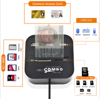 Lecteur de cartes intelligent USB, livraison directe depuis l'usine, pour carte SIM, carte SD, TF