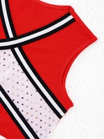 4-14 Uniformes de pom-pom girl pour enfants Ensemble de vêtements de compétition de danse noirs Top sans manches avec jupe à taille élastique