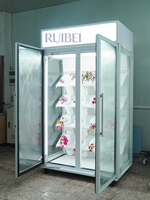 Réfrigérateur commercial entièrement vitré pour fleurs fraîches 1200L, refroidisseur vertical pour fleuristes avec éclairage LED, ventilateur de refroidissement et contrôle numérique