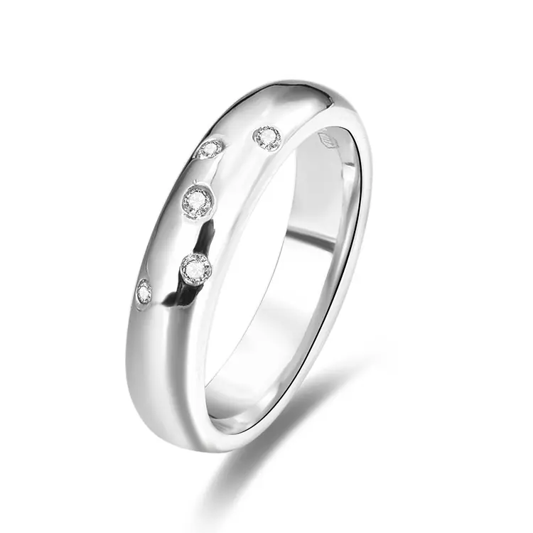 Zigeuner einstellung Aaa Zirkon Ehering Rhodinierung ringe Einfache Mode 925 Sterling Silber Ring Rohlinge