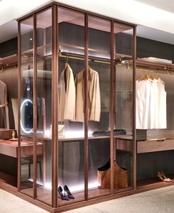 Tùy biến chuyên nghiệp hiện đại cao cấp sang trọng đi bộ trong tủ quần áo với dải đèn led tùy chỉnh tủ quần áo với cửa kính - Product Image 4