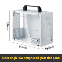 Boîtier PC Mini ITX Gaming avec panneau latéral en verre trempé, interface TYPE-C, châssis compatible avec les cartes mères M-ATX et ITX