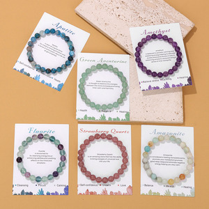 8mm Naturel Gemme Perlé Bracelet Amour Coeur Bracelet Bijoux Cristal Cadeaux pour Maman Mères Anniversaire Saint Valentin - Product Image 4