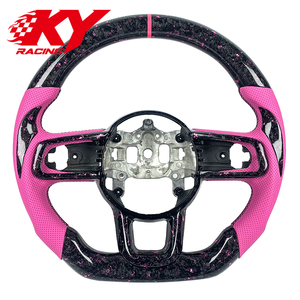 Accessoires intérieurs automobiles, volant sport en cuir et fibre de carbone forgée pour Jeep Wrangler JK JL Grand Cherokee - Product Image 1
