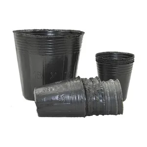 PP Black Flower Pots Lettuce Growing Plastic Customized Garden Nursery pot Soft pot