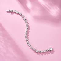 Bracelet tennis en moissanite, argent sterling 925, coupes mélangées, 17 cm, bijoux de mode pour femmes au quotidien