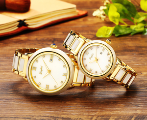 High Quality Luxury White Gold Diamond <b>Mechanical</b> Couple <b>Watches</b> Noble Design Natural White Jade Automatic <b>Watch</b> - Product Image 6