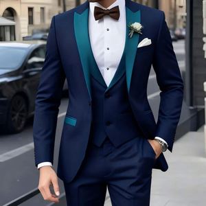 Ensemble de costume trois pièces pour homme Maxfree, veste et pantalon, costume classique pour homme d'affaires, costume rayé pour marié, costume à boucle pour mariage - Product Image 5