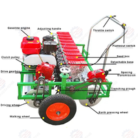 Le semoir manuel de maïs de poussée de main réglable de distance avec 2 dans 1 fertilisent la machine de planteur