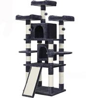Promotion : Arbre à chat tout-en-un de luxe, style épuré, grande tour pour chat en panneau de densité, griffoir et structure d'escalade