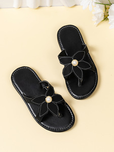 Sandales plates grande taille pour femmes, respirantes, en PU, pour l'extérieur, chaussures d'été, amortissantes, design simple, plateforme, tendance mode - Product Image 5