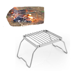 Mini support de cuisinière pliable en acier inoxydable, petit format, pour barbecue d'extérieur, avec grille pour grils de camping - Product Image 3
