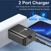 Adaptateur de chargeur mural rapide USB-C double PD 20W avec prise AU, QC3.0/PD 3.0 pour appareil photo Android et écouteurs