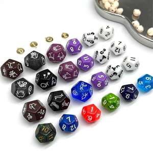 Jeu de dés polyédriques en acrylique de précision D10, tailles 16mm/18mm/20mm, dés jetons écologiques couleur personnalisée pour l'école et la famille - Product Image 5