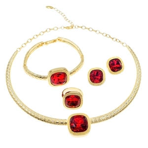 Zhuerrui Bộ Trang Sức Mạ Vàng Dubai Mới Nhất Bộ Trang Sức Đám Cưới Vòng Cổ <span class=keywords><strong>Ruby</strong></span> Thời Trang Nữ Bán Sỉ Từ Nhà Máy HV21081437 - Product Image 5