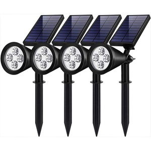 Lampe solaire de jardin LED, lumière extérieure imperméable pour pelouse, lumière murale deux en un, projecteur solaire pour paysage - Product Image 1