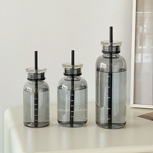 Gobelet à paille pour femme en verre borosilicaté transparent, haute valeur esthétique, haut de gamme, portable, résistant aux hautes températures, avec couvercle, grande capacité - Product Image 4