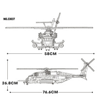 Jouets éducatifs de transport, cadeaux d'avion, avion, blocs de construction Moc, avion militaire, hélicoptère d'attaque militaire, modèle de blocs de construction