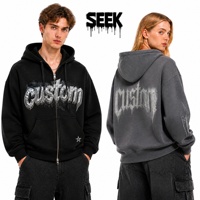 Sweat-shirts à capuche pour hommes, demi-zip, polaire épaisse 300 GSM, coupe classique, automne, logo personnalisé brodé, impression, extérieur, ODM