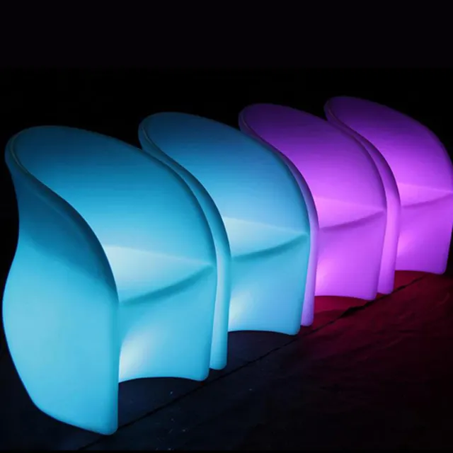 Белое пластиковое светодиодное кресло с изменяющимся цветом/стул с подлокотниками с подсветкой