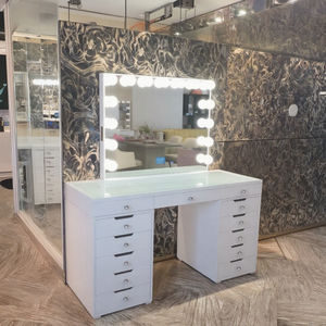 חם מכירת הלבשה מינימליסטית מודרנית שולחן הוביל אורות סלון יופי סלון חדר שינה דלי ארון משולב איפור להתאמה אישית - Product Image 2