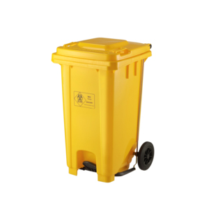 Contenedor de <span class=keywords><strong>Basura</strong></span> Grande para Exteriores, Color Naranja, Rojo y Amarillo, de <span class=keywords><strong>100</strong></span> <span class=keywords><strong>Litros</strong></span>, de Plástico, <span class=keywords><strong>con</strong></span> Pedal y Contenedor de Residuos Móvil de <span class=keywords><strong>100</strong></span> <span class=keywords><strong>Litros</strong></span> - Product Image 3