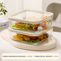 Contenants de stockage alimentaire en verre borosilicate sans BPA avec couvercles, boîtes de préparation de repas hermétiques, compatibles micro-ondes et lave-vaisselle, empilables