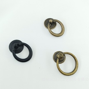 Zinc Alloy Cabinet Ring Handle Chinese Style Drawer Pull Single Hole Durable Furniture Hardware - Product Image 1