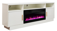 Cheminée électrique décorative autoportante personnalisable avec minuterie et meuble pour salon