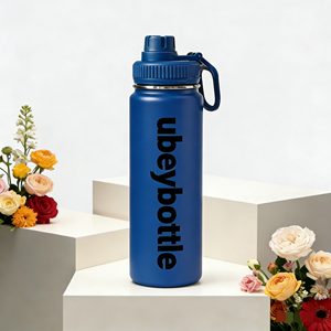 Botella de Agua Térmica de Acero Inoxidable con Aislamiento, Recubrimiento en Polvo, Degradado, Deportiva, Reutilizable, con Tapa y Asa, <span class=keywords><strong>Precio</strong></span> de Fábrica, Logotipo Personalizado - Product Image 2