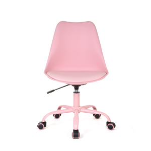 ファッショナブルでモダンなオフィスチェア卸売プラスチックピンクPuレザースイベルチェア100 mmクロームガスリフトハローキティスイベルチェア - Product Image 4