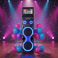 Système de sonorisation de scène active professionnelle de 100 W, haut-parleur de fête en plein air avec lumière disco RGB