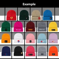Vente en gros de tuques chaudes et unies bicolores avec logo brodé sur mesure bonnet d'hiver en tricot néon en jacquard acrylique de créateur