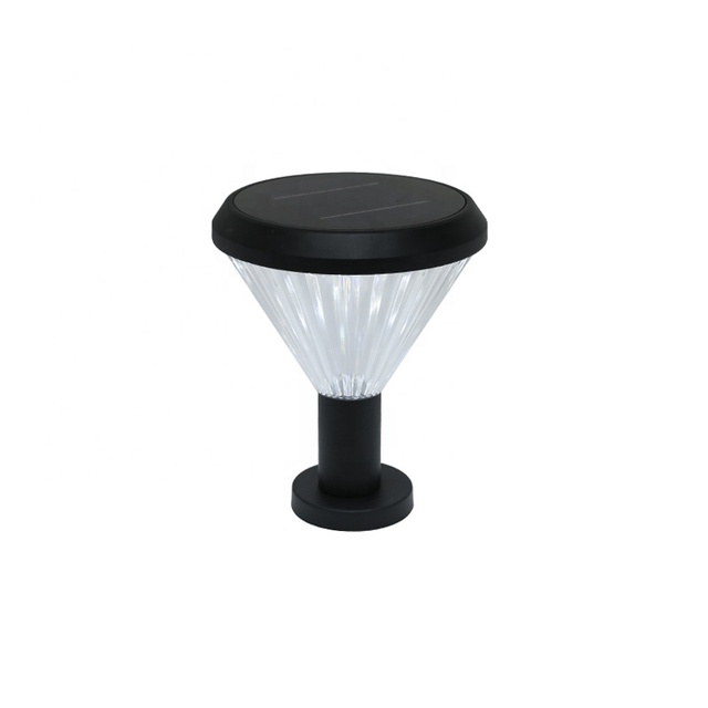 Waterproof Outdoor Sensor Fence Mount Solar Powered Garden Pole Pillar Light