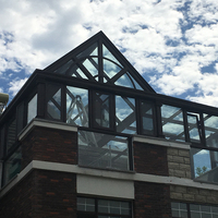 Solárium Residencial Moderno de Alta Calidad y Ecológico, Personalizado, de Aleación de Aluminio, con Doble Vidrio Templado Low-E, Techo Plano Impermeable