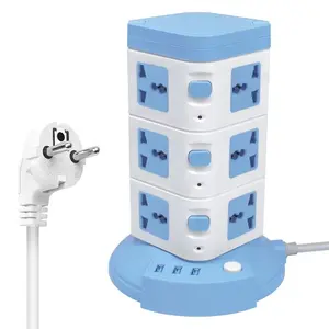 Konfulon productos más vendidos 2023 toma de corriente con 12 salidas 2500W Max Power Strip adaptador de viaje multifuncional