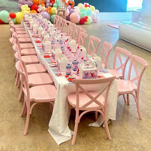 Chaises Tiffany Chivari en résine rose pour enfants, idéales pour les fêtes d'anniversaire et les événements – Meilleures ventes - Product Image 1