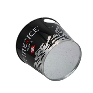 Cubo de Hielo de Metal Galvanizado Blanco con Logotipo Personalizado, con Doble Asa, para Enfriar Cerveza y Vino, para Promoción en Bares y Clubes - Product Image 4