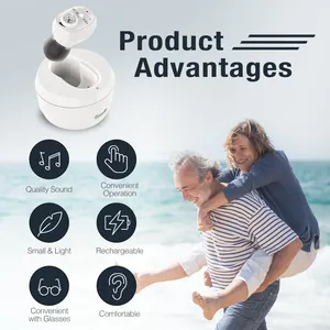 Full Digital High Quality CIC Hearing Aids Rechargeable Hearing Amplifier With Charging Base