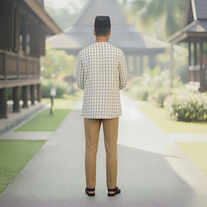 Kilang OEM Jahit Pukal Borong Kurta Production de marque privée en coton à carreaux Marque de créateur personnalisée Marque décontractée pour hommes Pukal - Product Image 3