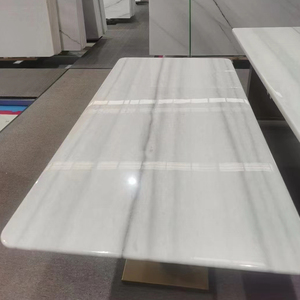 หินอ่อนโคลอมเบียสีขาวขัดเงาแบบโมเดิร์น Goldtop แผ่นหินธรรมชาติสำหรับเคาน์เตอร์ครัว ห้องนั่งเล่น ผนังทีวี - Product Image 4