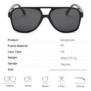 <span class=keywords><strong>Gafas</strong></span> de Sol de <span class=keywords><strong>Aviador</strong></span> Cuadradas con Doble Puente, Estilo Retro, para <span class=keywords><strong>Hombre</strong></span> y Mujer, con Logotipo Personalizado, <span class=keywords><strong>Gafas</strong></span> de Sol Premium 2026 - Product Image 3