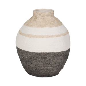 Vaso in Ceramica Texturizzata a Strisce, Vaso Decorativo Moderno per Soggiorno, Camera da Letto e Arredamento Casa - Product Image 1