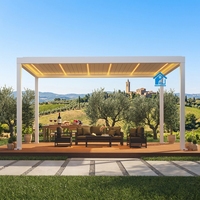 Pergola Bioclimatique en Aluminium Écologique Sweet Home avec Toit Rétractable Motorisé à Lames Orientables, Abri Extérieur Étanche et Intelligent