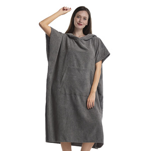<span class=keywords><strong>Poncho</strong></span> de surf pour adultes, robe de change à capuche, séchage rapide, microfibre, serviette de change en tissu éponge avec poche pour le surf et la natation - Product Image 5