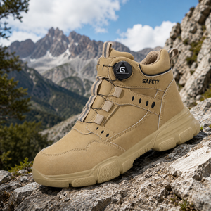 Chaussures de travail de sécurité imperméables pour hommes, avec embout en acier anti-écrasement, résistantes aux perforations, bottes de protection avec fermeture à cadran - Product Image 4