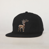 Topi Baseball 5 Panel Katun Berkualitas Tinggi Bordir Logo Hewan Premium Custom Tali Performa Pabrik OEM Topi Snapback Runner