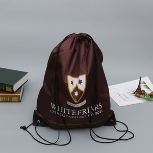 Customized Promotional Reusable Durable Waterproof Travel Backpacks Polyester Custom Drawstring Bag With logo
