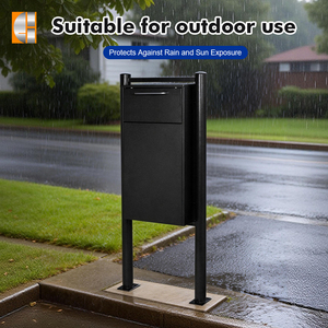 자립형 금속 우편함: 대형 야외 우체통, 잠금장치 및 스틸 택배 드롭 박스로 안전한 우편물 배송 - Product Image 4